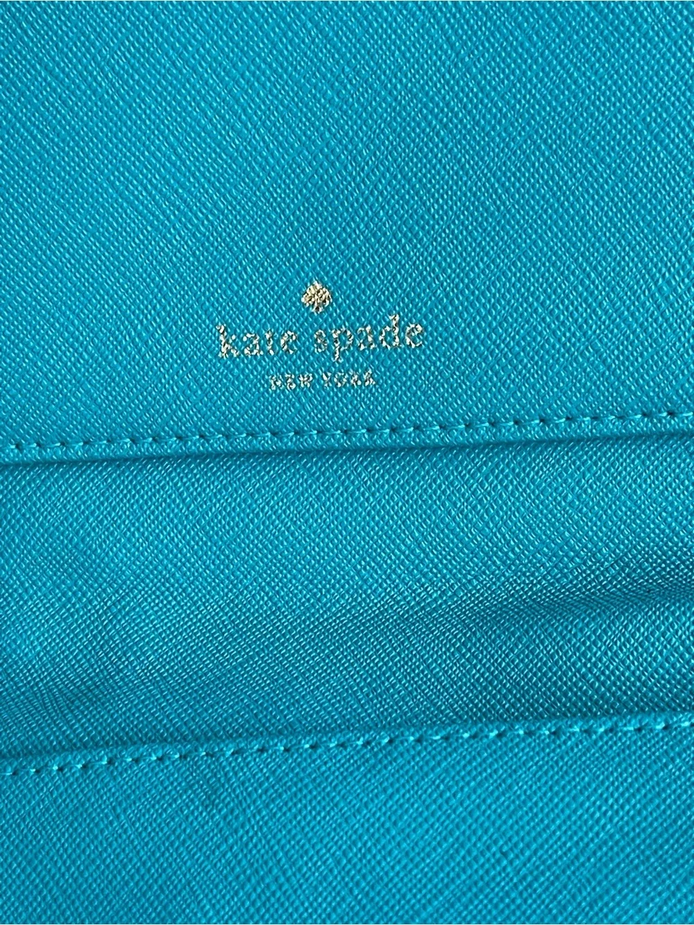 Kate Spade New York Teal Saffiano Leather Zip Around Wallet Clutch